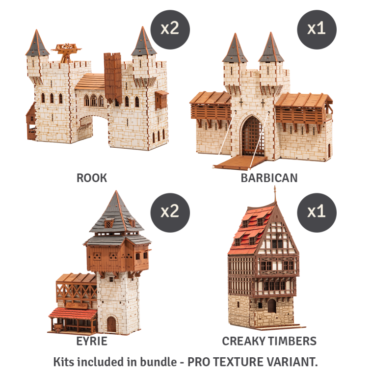 Medieval Fortress Model Kit 28mm Scale, Castle Building Kit DIY I