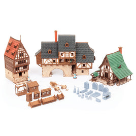 28mm Scale Medieval Town Houses, 28mm Town Buildings, 28mm Scale Villages, Terrain Kits, MDF Terrain Kits, 28mm Scale miniatures, I Built It