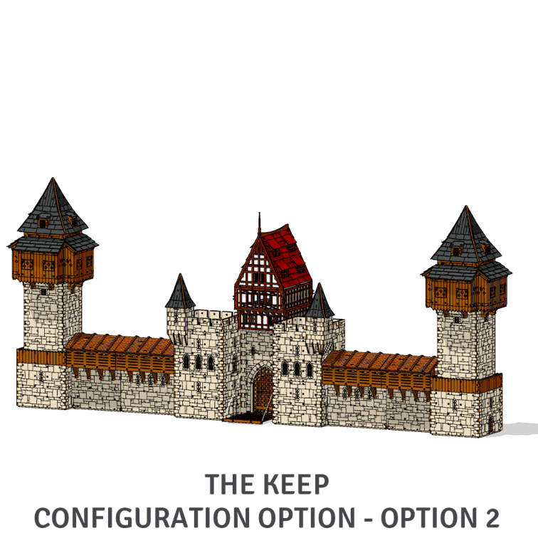 Medieval Fortress Model Kit 28mm Scale, Castle Building Kit DIY I
