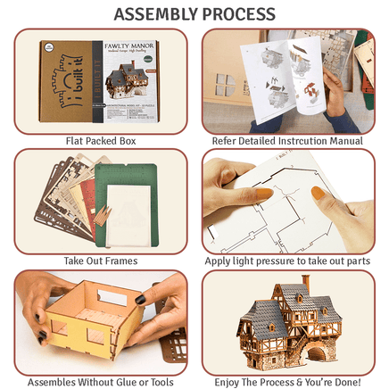 I BUILT IT - Creaky Timbers - Assembly Process - Medieval Row House - 28mm scale miniature - miniature terrain kit - 3D puzzle - DIY - MDF terrain kit - I BUILT IT Miniatures - wooden puzzle - model kit