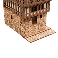 Creaky Timbers – Medieval European Row House – 28mm Scale Terrain - 239 pieces – Model Kits For Adults – Tabletop Gaming – Miniature Terrain - DnD 3d Terrain - Wooden Puzzle