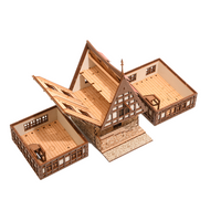 Creaky Timbers – Medieval European Row House – 28mm Scale Terrain - 239 pieces – Model Kits For Adults – Tabletop Gaming – Miniature Terrain - DnD 3d Terrain - Wooden Puzzle