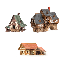 Medieval Town Model Kit Collection - 28mm Scale Fantasy City Building Set - Tabletop Gaming Terrain 28mm Scale