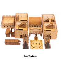 I BUILT IT - The Rook - Pro Texture - Dissembled- Medieval Castle Tower - 28mm scale miniature - miniature terrain kit - 3D puzzle - DIY - MDF terrain kit - I BUILT IT Miniatures - wooden puzzle - model kit