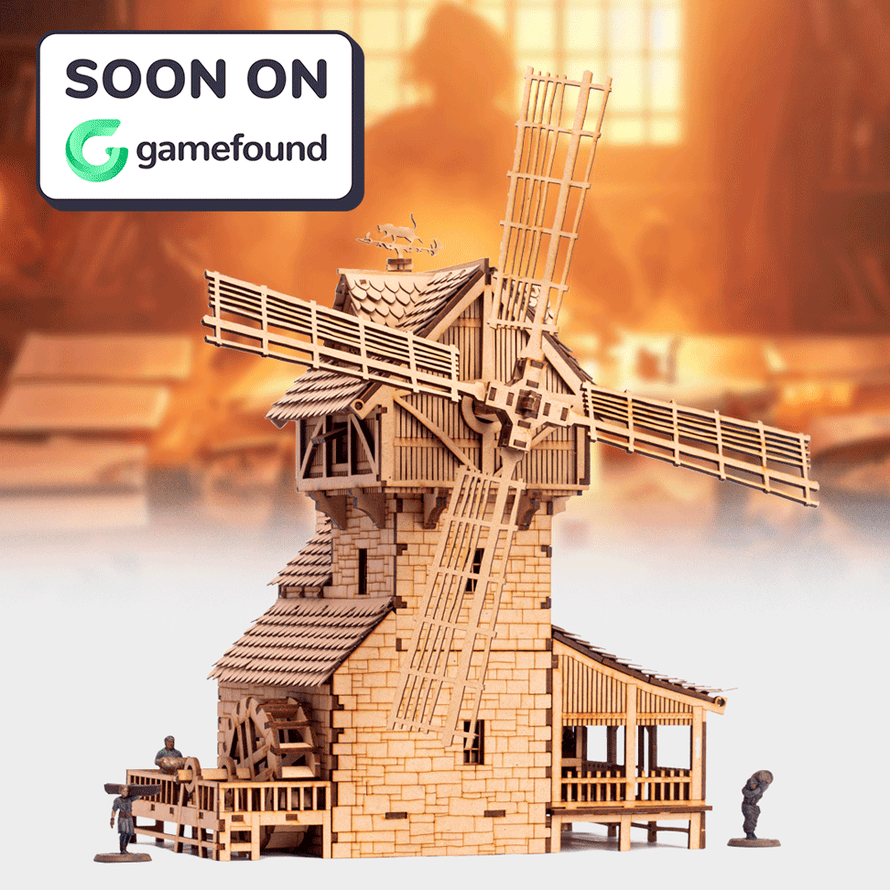 Windmill - 28mm Scale - Model Kit - Gamefound - Coming Soon - Miniatures - Scale Model