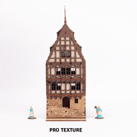 Creaky Timbers – Medieval European Row House – 28mm Scale Terrain - 239 pieces – Model Kits For Adults – Tabletop Gaming – Miniature Terrain - DnD 3d Terrain - Wooden Puzzle