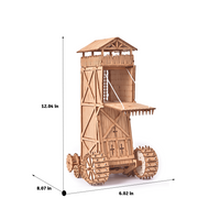 I BUILT IT - Juggernaut - Dimensions - Drawbridge - Medieval Siege Tower - Mechanical Model kit - Siege engines - DIY Kits - educational toys