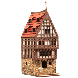 Medieval European Row House – 28mm Scale Terrain - 239 pieces – Model Kits For Adults – Tabletop Gaming – Miniature Terrain - DnD 3d Terrain - Wooden Puzzle