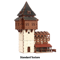 The Eyrie – Medieval Castle Guard Tower – 28mm Scale Terrain Kit – 313 Pieces - Wooden Puzzle For Adults – MDF Terrain Kits - Wooden Puzzles for Adults - Pre Painted Model Kits