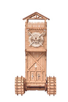 I BUILT IT - Juggernaut - front view - Drawbridge - Medieval Siege Tower - Mechanical Model kit - Siege engines - DIY Kits - educational toys