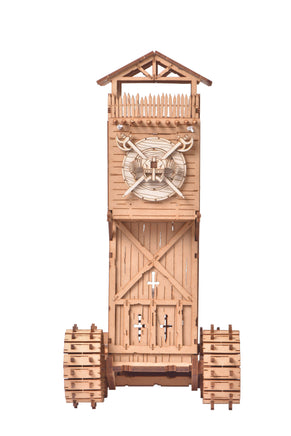 I BUILT IT - Juggernaut - front view - Drawbridge - Medieval Siege Tower - Mechanical Model kit - Siege engines - DIY Kits - educational toys