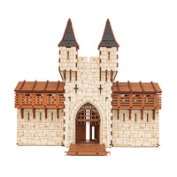 I BUILT IT - The Barbican - Standard Texture - side view - Castle Gatehouse - 28mm scale miniature - miniature terrain kit - 3D puzzle - DIY - MDF terrain kit - I BUILT IT Miniaturess